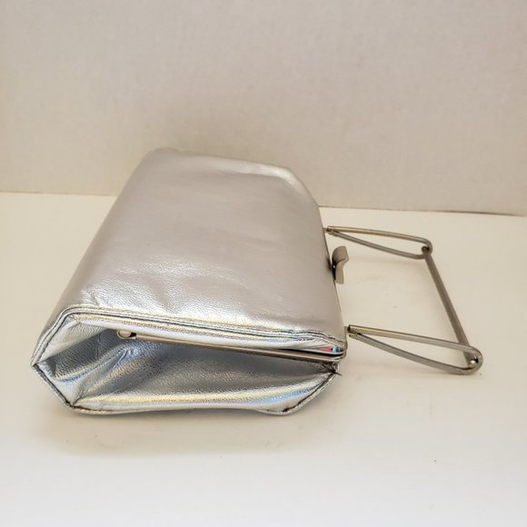 Vintage Silver Handbag with Silver Trim and Handle - Picture 3 of 10